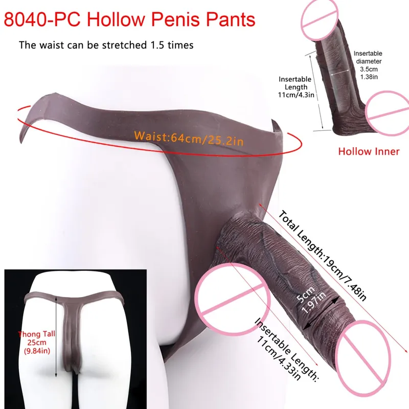 Duże, puste spodnie silikonowe typu Dildo Premium, nadające się do noszenia, hiperrealistyczne, wkładane nakładki na penisa, intymne zabawki do noszenia dla dorosłych — image 30
