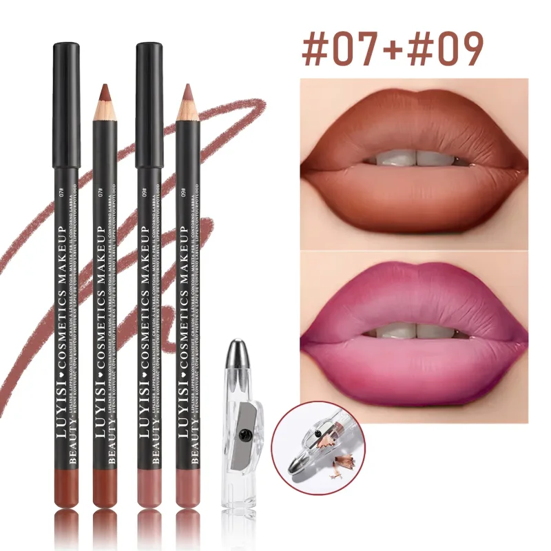 Set professionale di matite per labbra con temperamatite 2 matite per labbra impermeabili + 1 temperamatite Velluto opaco a lunga tenuta a prova di trasferimento — image 9