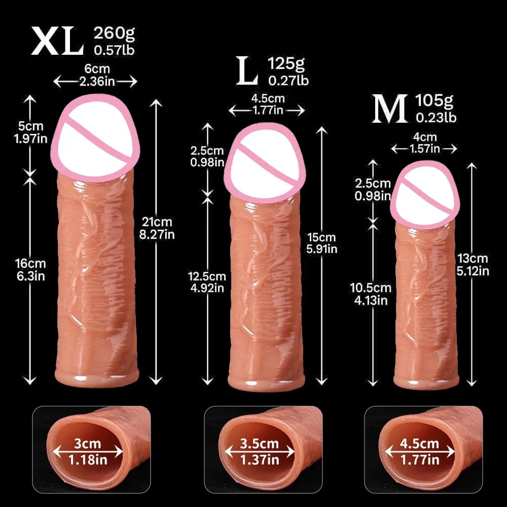 ขยายขนาดอวัยวะเพศสำหรับผู้ชายแขนไก่แหวนล่าช้าอุทานอวัยวะเพศชายExtenderถุงยางอนามัยล็อคแหวนเซ็กส์ทอยอวัยวะเพศชายเทียมการฝึกอบรม — image 6