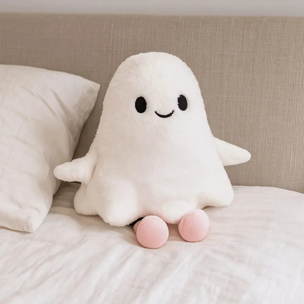 Boneka Mewah Hantu Kecil Simulasi Mainan Boneka Hantu Kartun Buatan Tangan Berbulu Bantal Hantu Holloween Lembut Nyaman — image 8