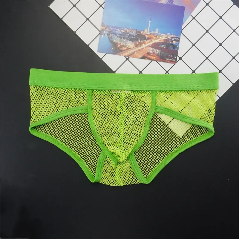 Plus Größe Mesh Unterwäsche Männer Transparent Große Fishnet U Pouch Briefs Männlichen Niedrigen Taille Einfarbig Sexy Perspektive Männliche höschen — image 19