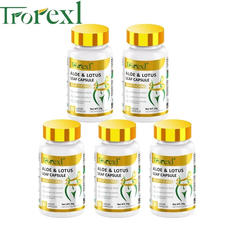 Aloe & Lotus Leaf Capsules Flat Tummy Pills Appetite Suppressant Detoxification Preserve Lean — image 10