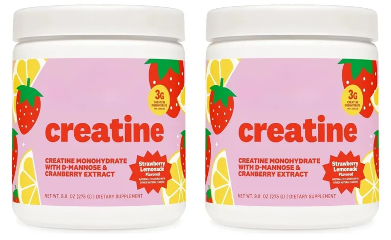 Doplněk kreatin monohydrátu v prášku 3 g porce Veganské složení Jahodová limonáda s příchutí nula cukru pro aktivní životní styl — image 8