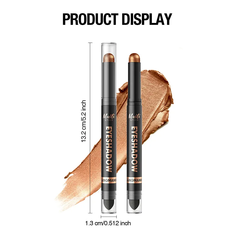 Bâton de fard à paupières Double tête, 16 couleurs, nacré, chatoyant, marron, crème hautement imperméable, crayon d'ombre à paupières, maquillage longue durée pour les yeux — image 6