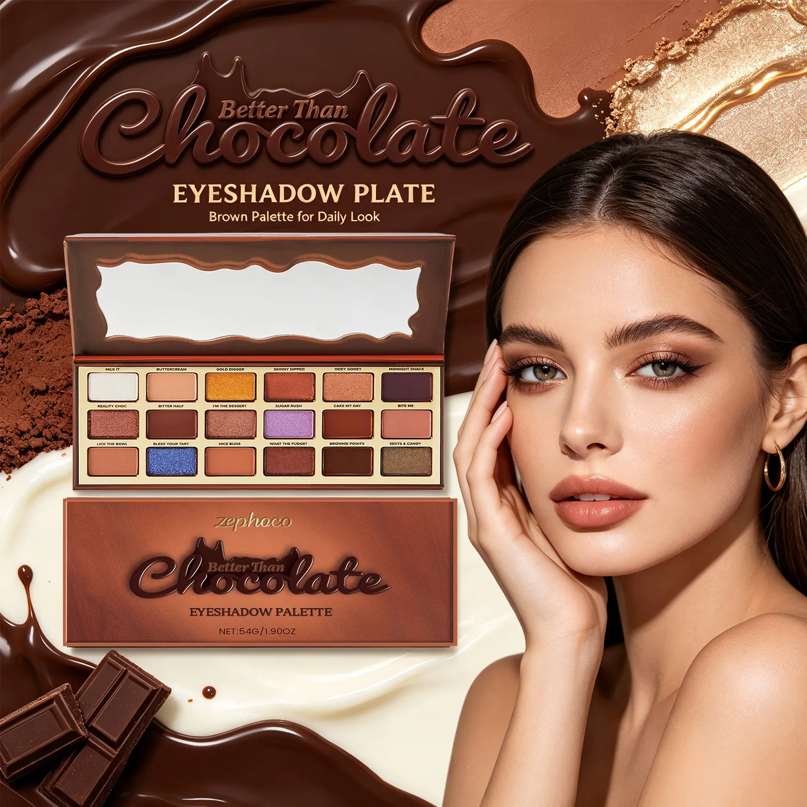 Palette de fards à paupières Style chocolat, 18 couleurs, reflets colorés de la terre, ton froid, pigmenté longue durée, maquillage pour les yeux — image 6