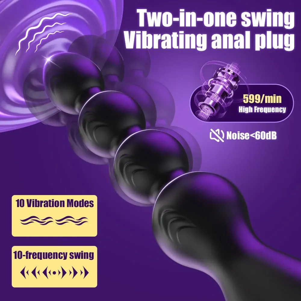 Vibrating Anal Beads Butt Plug Vibrator 360° Rotation Male Prostate Massager Anal Plug Stimulator Sex Toys for Women Men — image 2