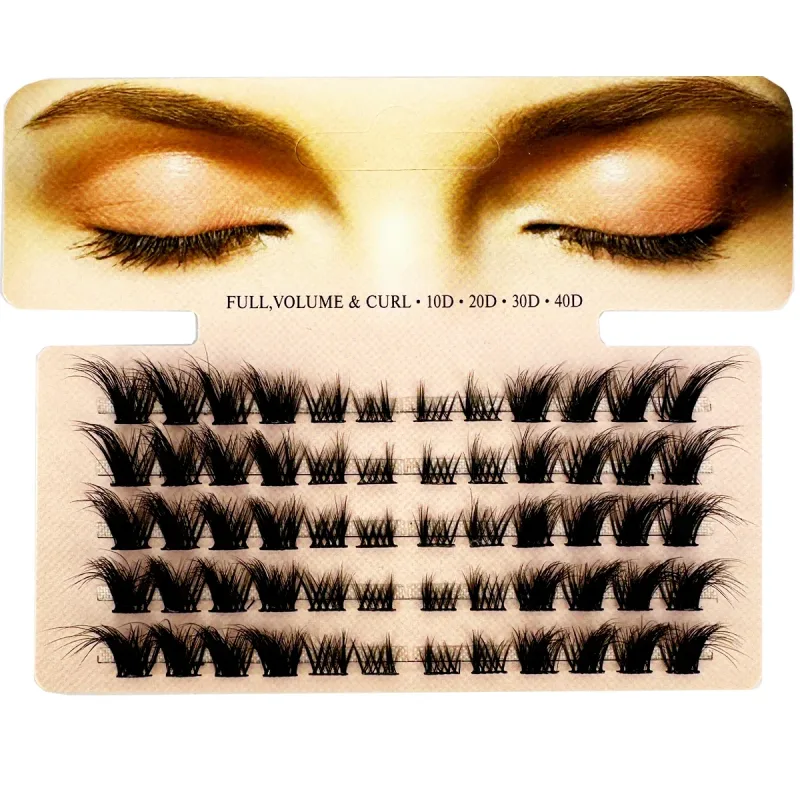 Mix 3D Fluffy Single Cluster Extension Eyelash Segmented Natural Mink Fox Eye Effect Μακιγιάζ Βλεφαρίδες Ατομικές ψεύτικες βλεφαρίδες