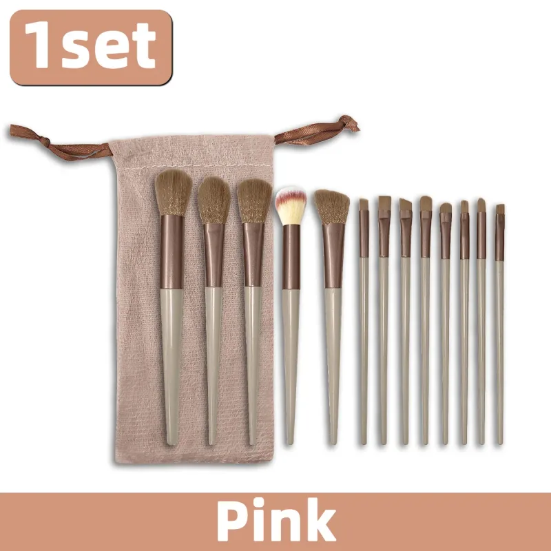 13PCS/set Berus Mekap Set Berus Kosmetik Gentian Sintetik Lembut Untuk Muka Foundation Blush Eyeshadow Dengan Beg Penyimpanan — image 8
