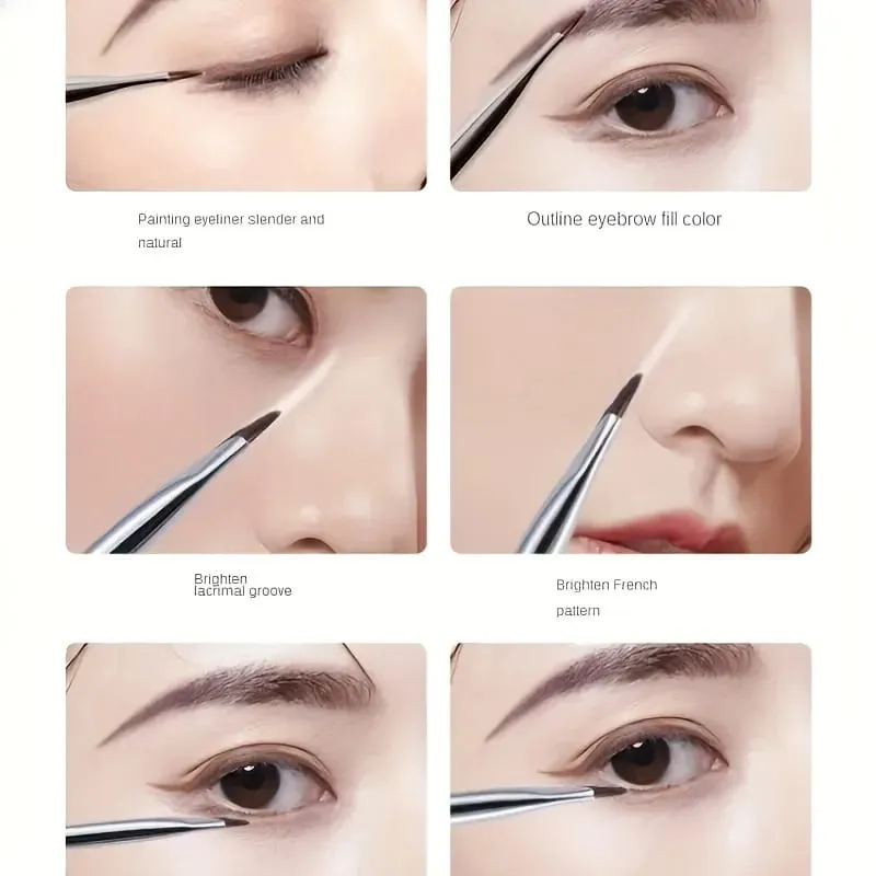 7本の精密ディテールメイクアップブラシの組み合わせ、極細の眉毛ブラシと下まぶたのブラシを備えたアイライナーと眉毛ブラシセット — image 3