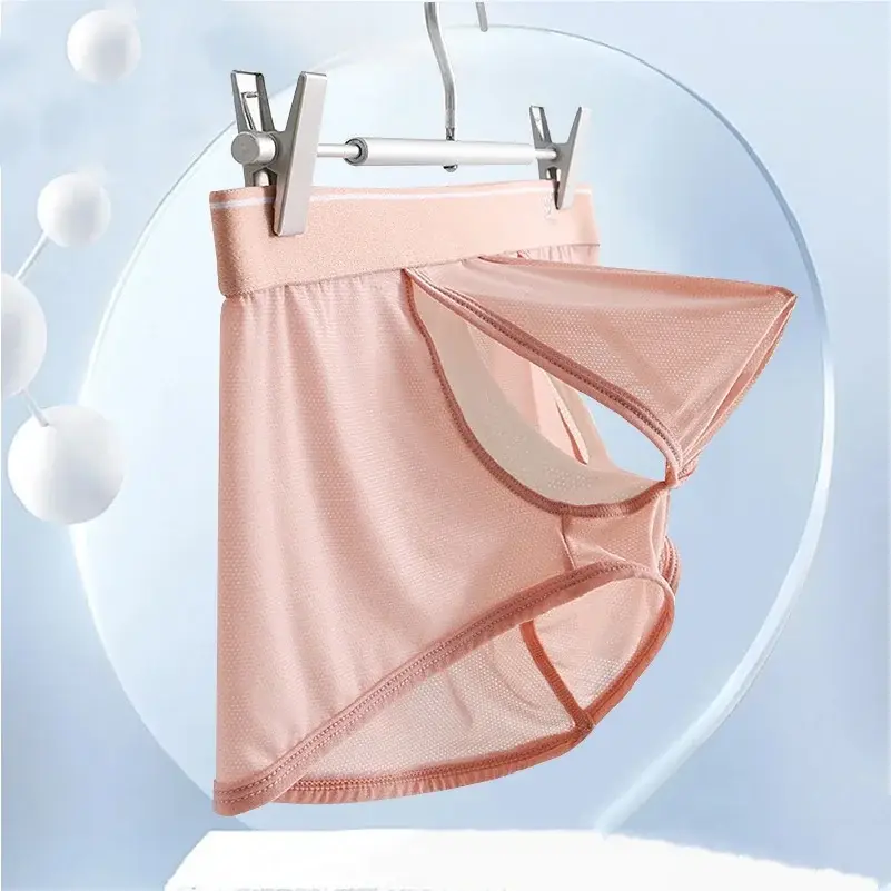 1 PCS 얼음 실크 공간 캡슐 속옷 남자 구획 솔리드 여름 통기성 울트라 얇은 복서 반바지 Transparentes Hombre — image 3
