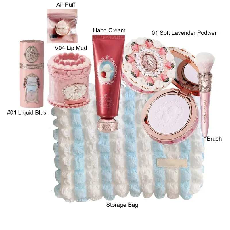 Flower Knows Strawberry Cupid Collection Make-up-Set, komplette professionelle Gesichtspalette, Rouge, Lidschatten, Lippencreme, feste Parfüm-Sets — image 12