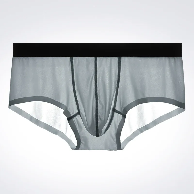 Men's Underwear, Men's Summer Ultra-Thin Style 2021 New Ice Silk Seamless Boxer Briefs, Boys' Transparent Shorts