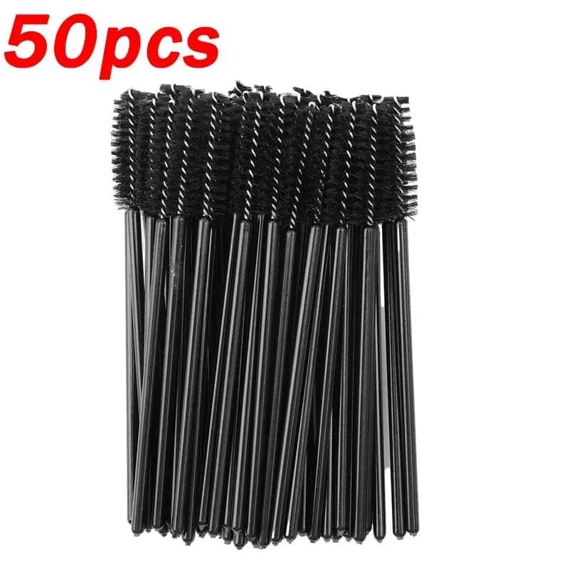 Sort øjenbryn Perm Makeup Brush Engangs øjenvippeforlængelse Brow Comb Professionel Mascara Wands Applikator Spoolere Værktøj