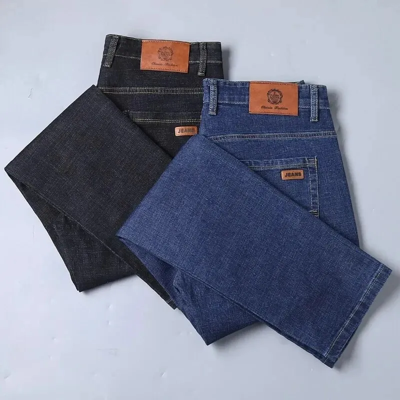 Jean extensible droit décontracté pour hommes, nouveau pantalon en Denim de travail classique bleu noir, à la mode, vêtements de marque masculine, printemps automne 2026 — image 10