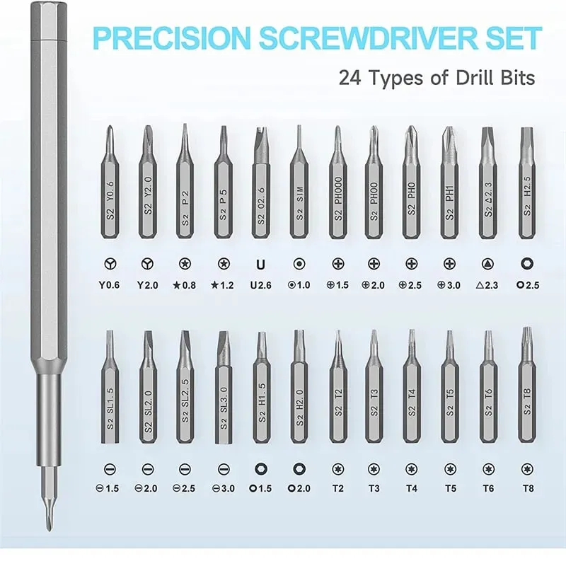 24 Trong 1 Cao Cấp Chính Xác Bộ Tua Vít Nhỏ Bộ Tua Vít Từ Tính Tua Vít Mini Bộ Sửa Chữa Sửa Chữa Điện Tử — image 3