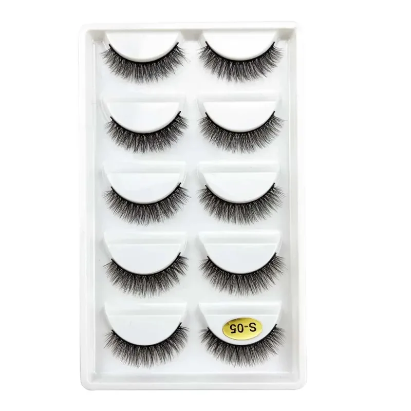 5 paires S03 aspect naturel 3D vison faux cils outils de maquillage Style moelleux eau vison fourrure faux cils pour le maquillage des yeux — image 11