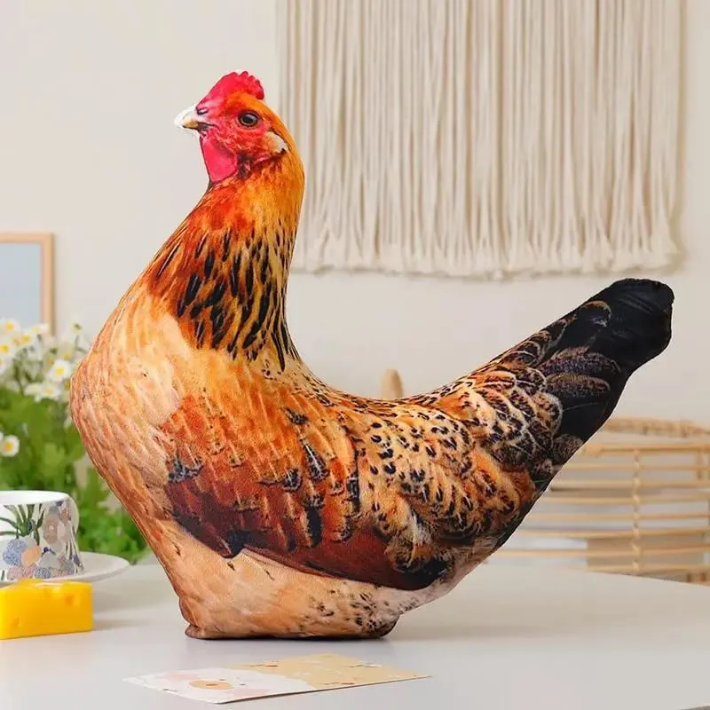 Lebendiges, lebensechtes Hahn-Plüsch-Überwurfkissen, 3D-Druck, weiches, flauschiges, gefülltes Kissen für Schlafzimmer, Sofa, Dekoration, Geschenk für Kinder und Erwachsene — image 9