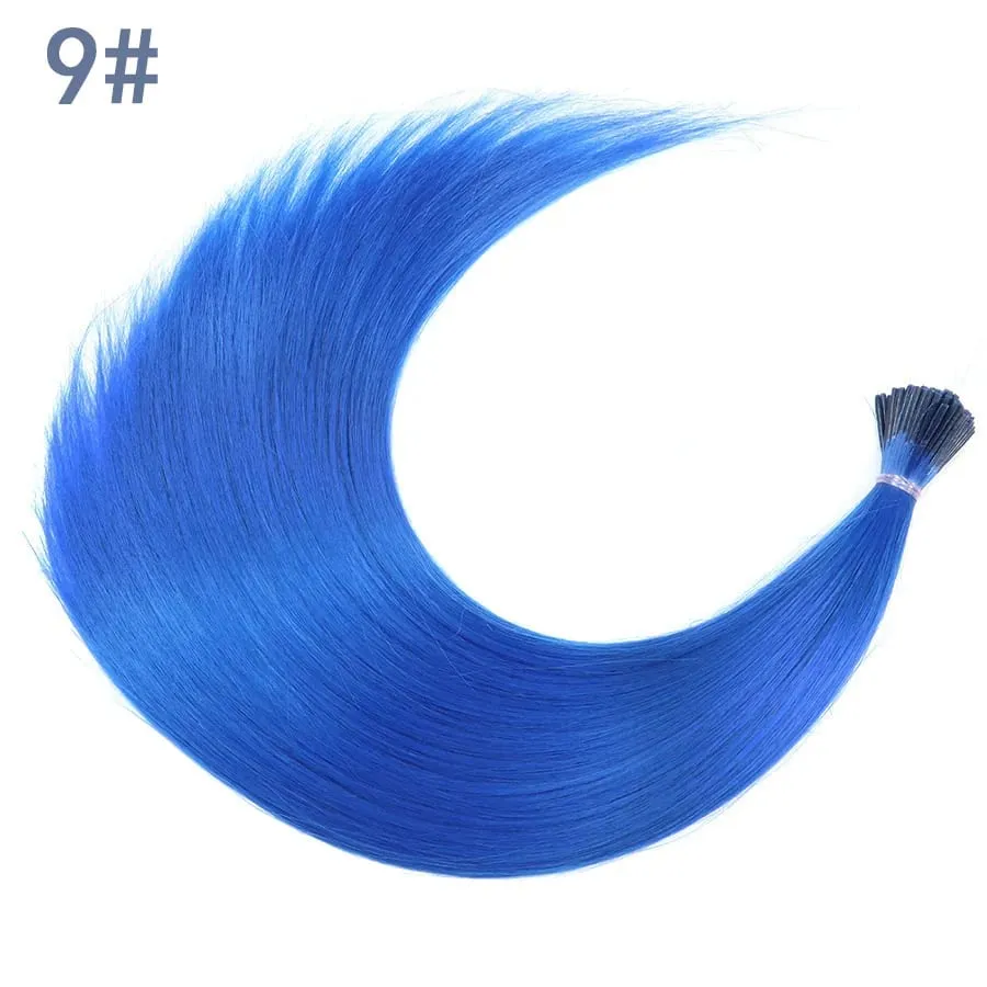 50 Helai/Pek Sintetik Berwarna I-Tip Stick Sambungan Rambut Rambut Lurus 16 Inci Untuk Wanita Alat Rambut Gentian Suhu Tinggi — image 16