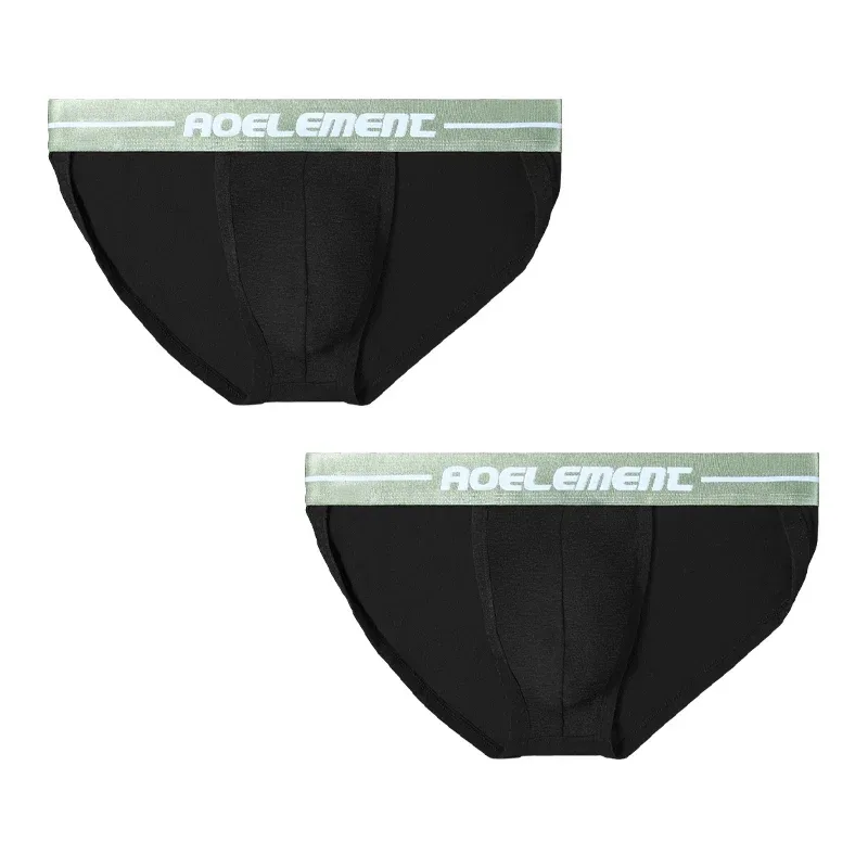 2 pezzi di biancheria intima sexy a triangolo sportivo traspirante dal taglio alto con tasca a forma di U per sostenere le mutande da uomo
