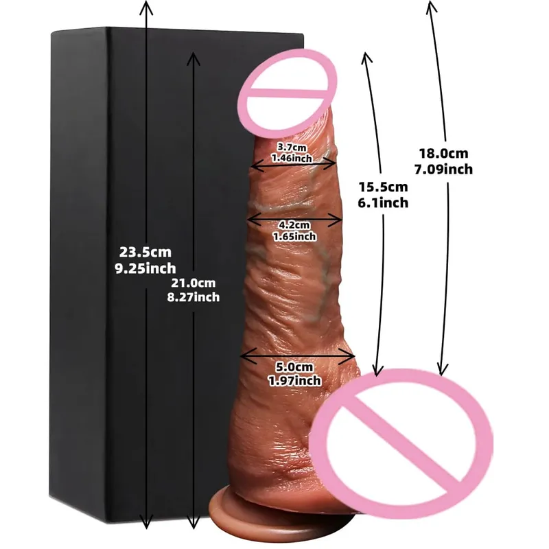 Dildo besar realistik zakar palsu yang besar dengan cawan sedutan batang tiruan fleksibel faraj wanita melancap dubur untuk mainan seks lesbain — image 11