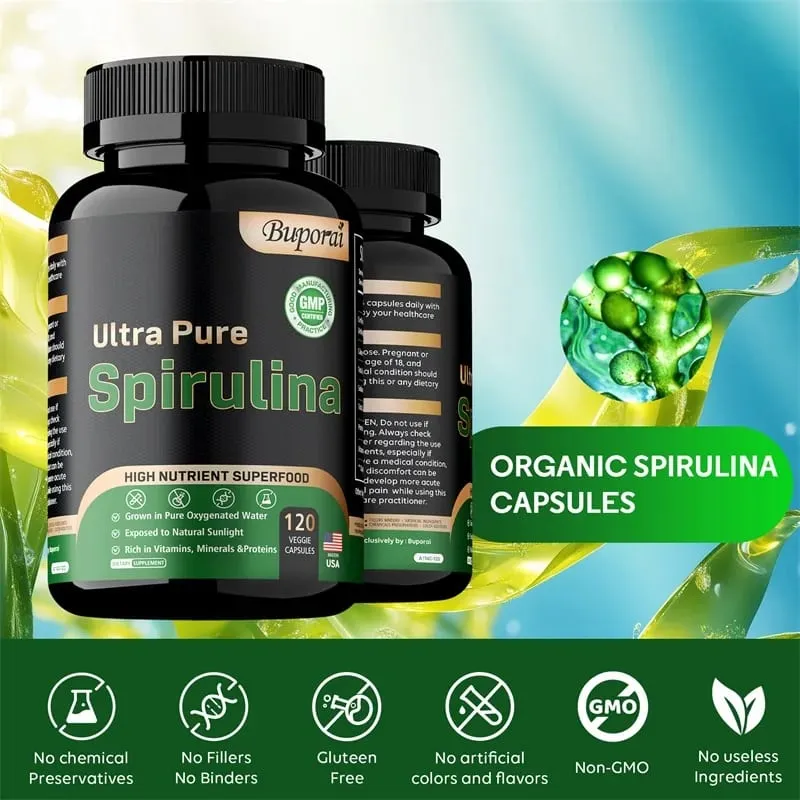 Organic Spirulina - Detoxification Immune System Cardiovascular Antioxidant Improve Digestive Health — image 4