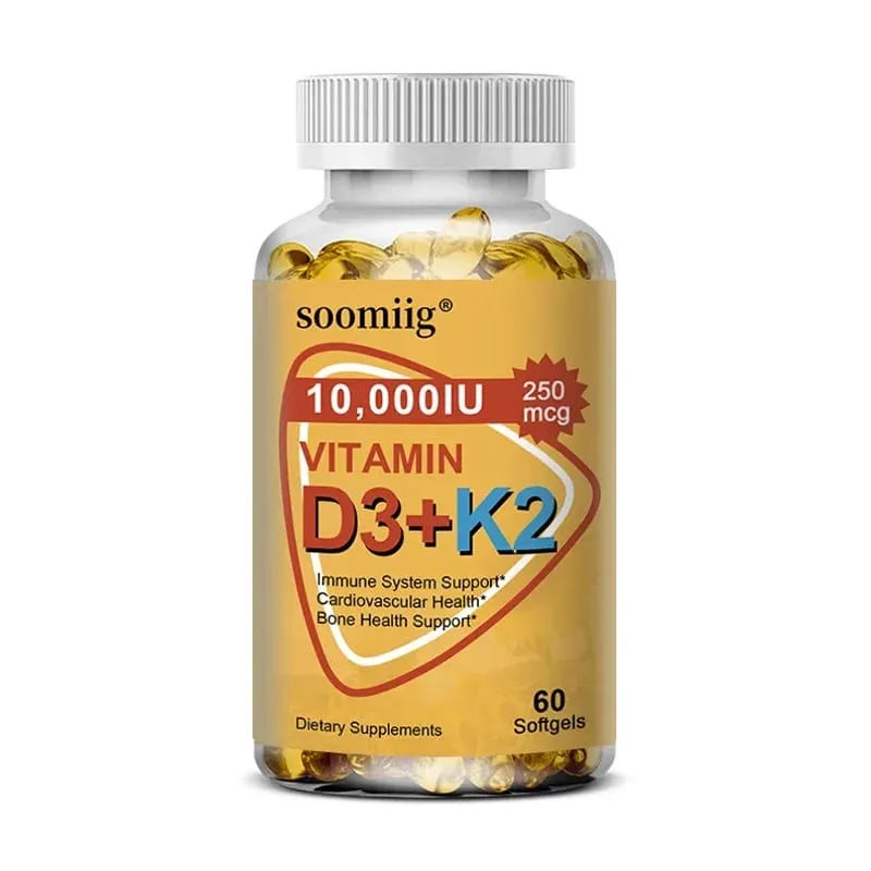 Suplemen Vitamin D3 K2 Softgel Capsule Menyokong Tulang Sendi dan Kesihatan Imun Tulang Kuat & Sihat untuk Lelaki Wanita — image 9