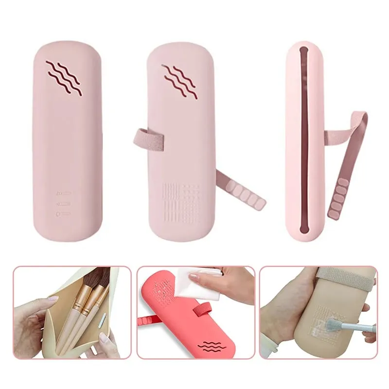Étui de voyage pour pinceaux de maquillage en Silicone, étui de voyage étanche pour pinceaux de maquillage, crayon à sourcils, crayon à lèvres, organisateur — image 2