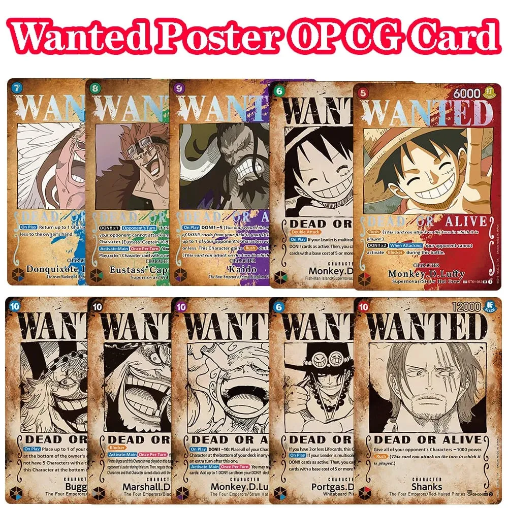 ONE PIECE Retro Wanted styl plakatu Proxy gra karciana Luffy Buggy Shanks Ace Anime OPCG/PTCG karta/kolekcja karta kolekcjonerska — image 1