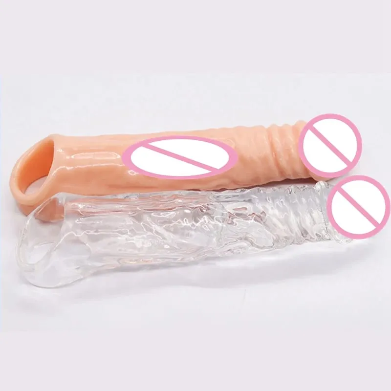 ขนาดใหญ่อวัยวะเพศชายขยายแขนReusableนุ่มและยืดชะลอการถุงยางอนามัยชายDildo Extenderชายของเล่น — image 2