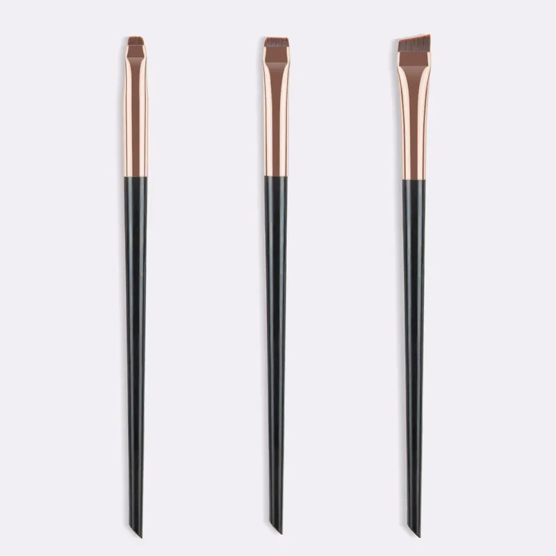 3pcs Blade Eyeliner Brush Eyebrow Brush Portable Flat Fine Eyeliner Pencil Eyebrow Contour Makeup Brush