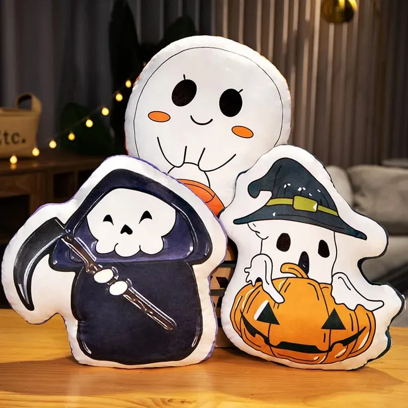 Oreiller doux amusant, fantôme de citrouille, elfes mignons, squelette de mort, chat foncé, décoration de maison Halloween, coussin de canapé, jouets de sieste, 30CM — image 5