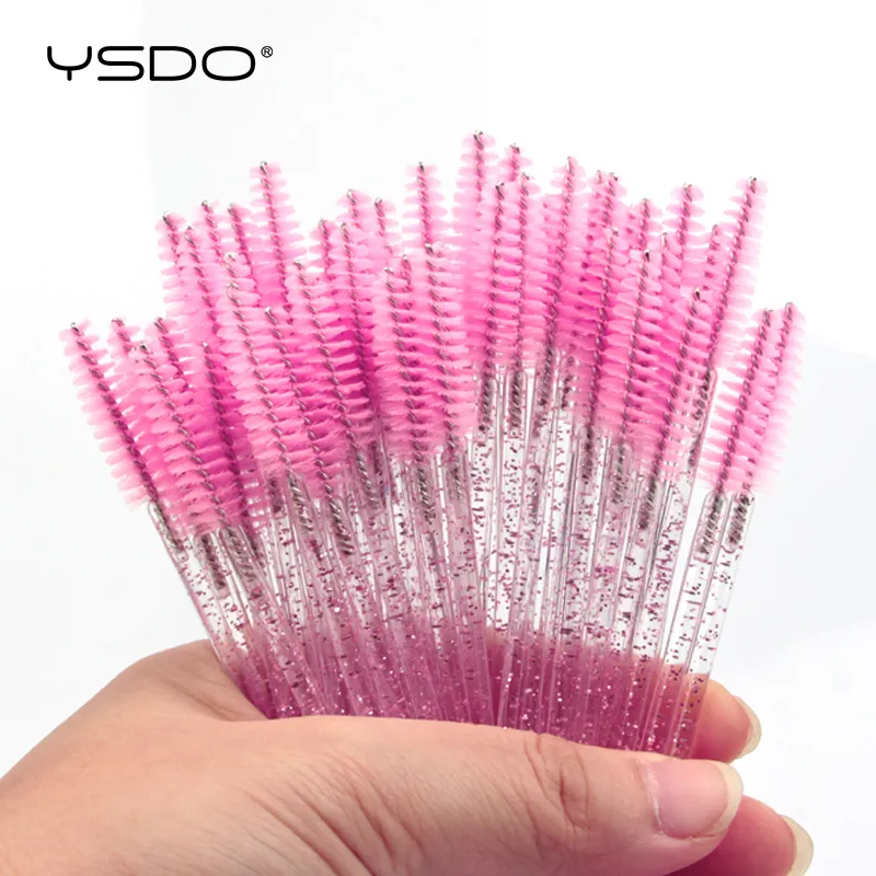 Buona qualità 5/50 pezzi pennelli per trucco ciglia in cristallo manico diamantato bacchette per mascara strumenti per estensione ciglia — image 4