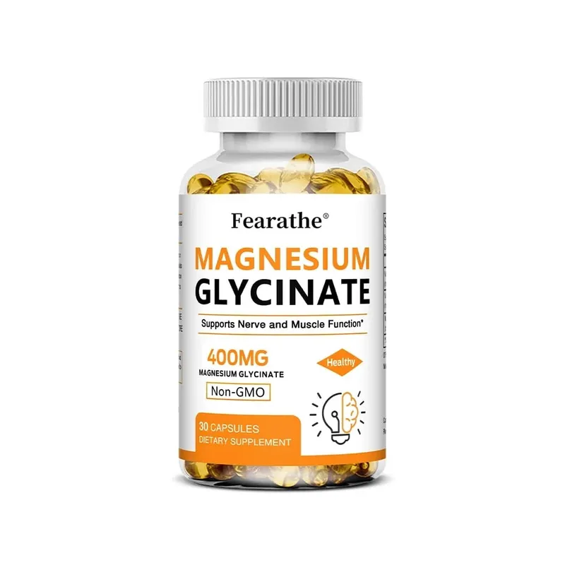 Magnesiumglycinat 400 mg Kapseln unterstützen die Muskeln, Knochen, Herz, Nerven, Schlafqualität und die Gesundheit des Immunsystems. Nicht gentechnisch verändert