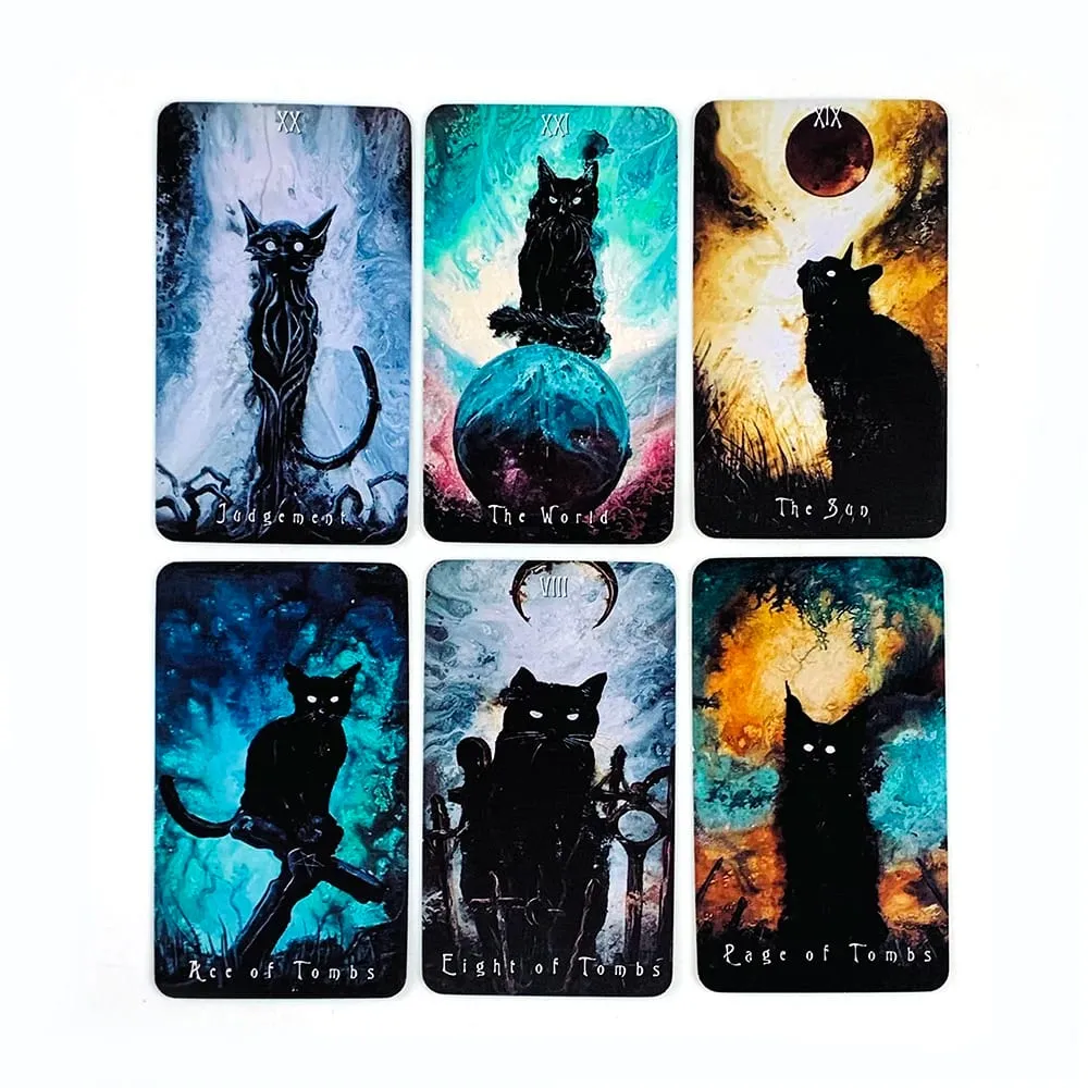 Nuovi Tarocchi Gatto stregato Mazzo di tarocchi Fate Divinazione Oracolo Giochi da tavolo Carte da gioco Gioco di carte per intrattenimento per feste in famiglia — image 4
