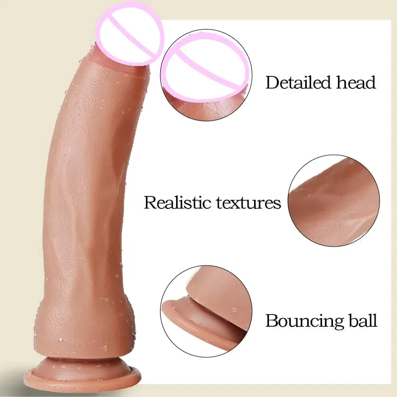 Dildo Realistik Zakar Silikon 6/7/9 Inci Dildo Besar dengan Cawan Sedut untuk Wanita Melancap Lesbain Mainan Seks Dubur untuk Dewasa — image 6