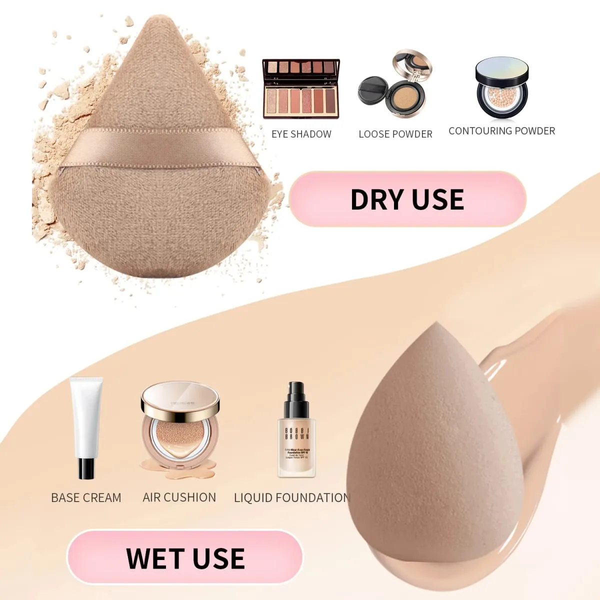 33 Buah Kit Alat Rias 20 Kuas Rias dengan Mangkuk Pembersih Puff Bedak Set Rias Mata Wajah Penuh Penjepit Bulu Mata — image 4