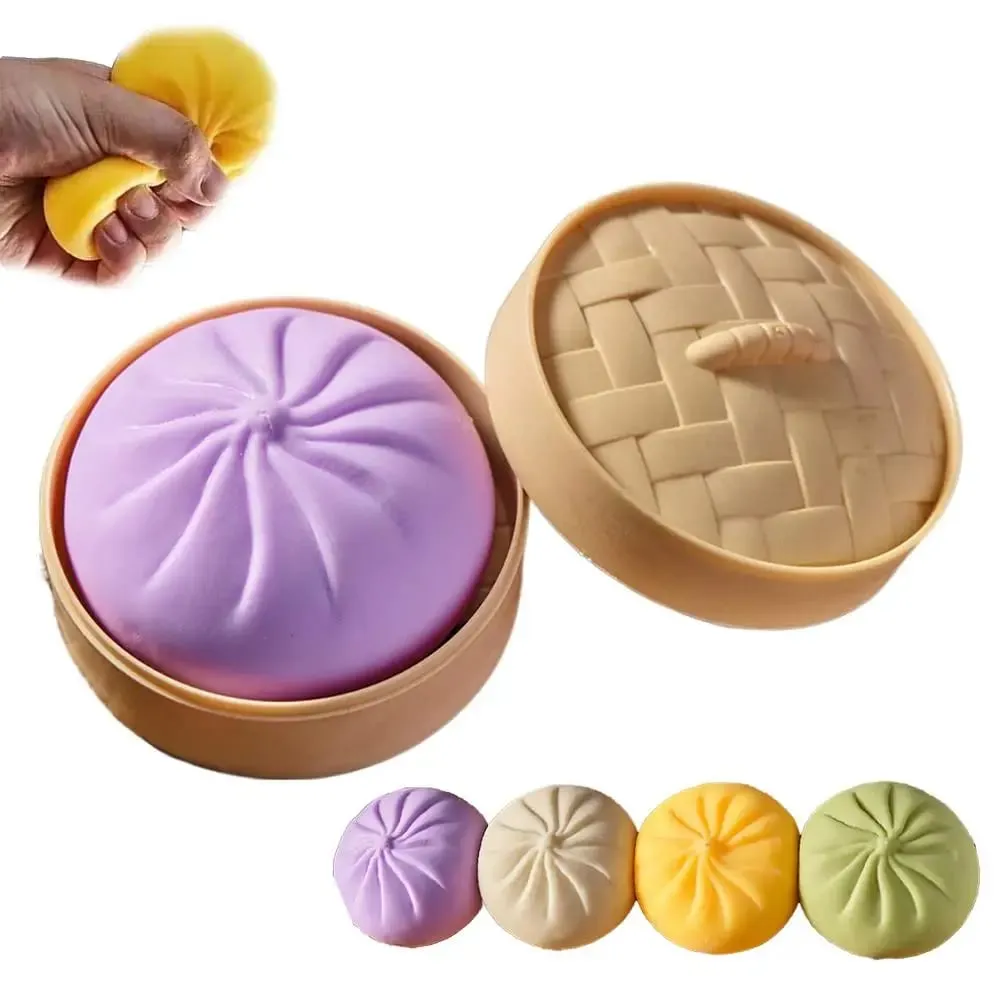 Large Dumpling Pillow Soft Huggable Plush Toy for Home Decor Adorable Dumpling Shape with Playful Expression Dough Ball