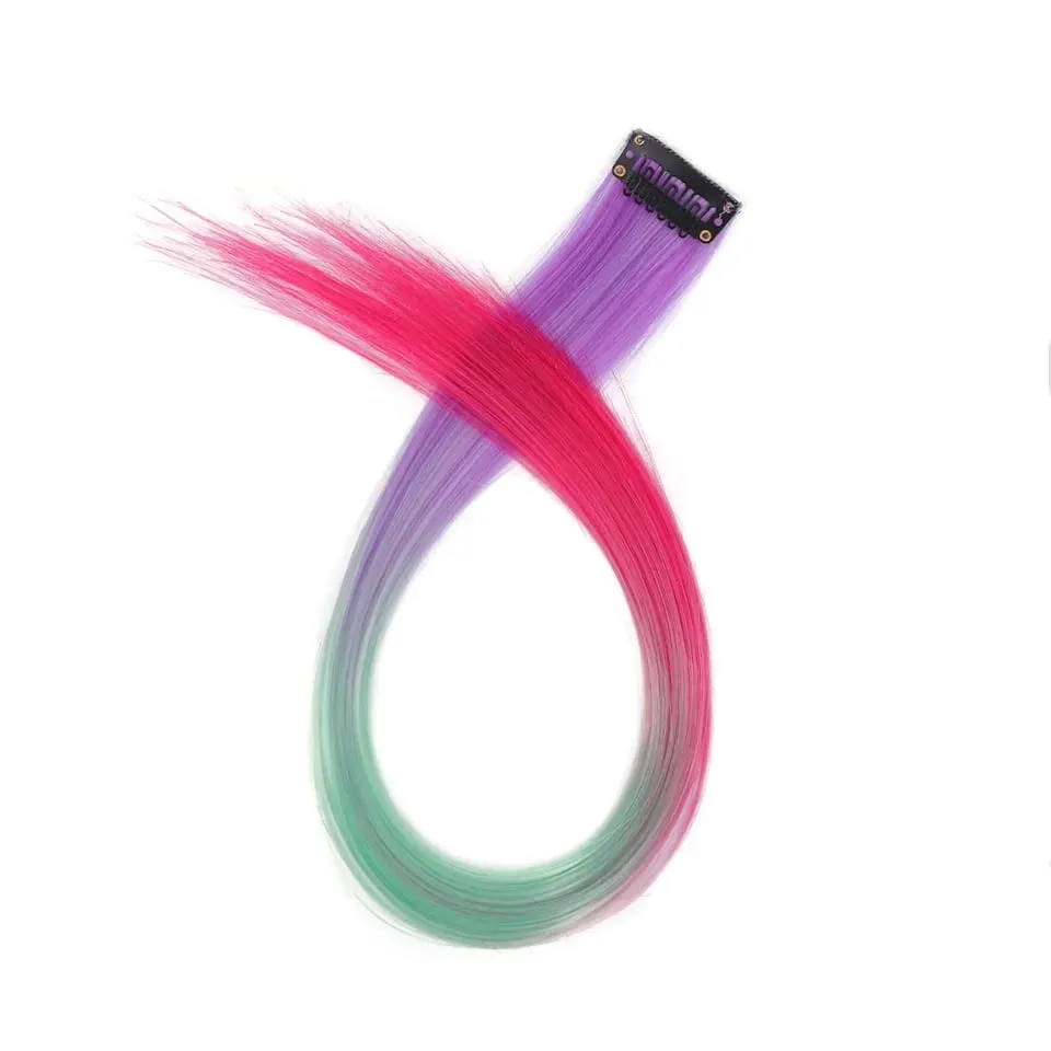 20 Inch Synthetic Multicolor Hair Extensions For Cosplay Party Y2K Style Hair Accessories Halloween Christmas — image 9