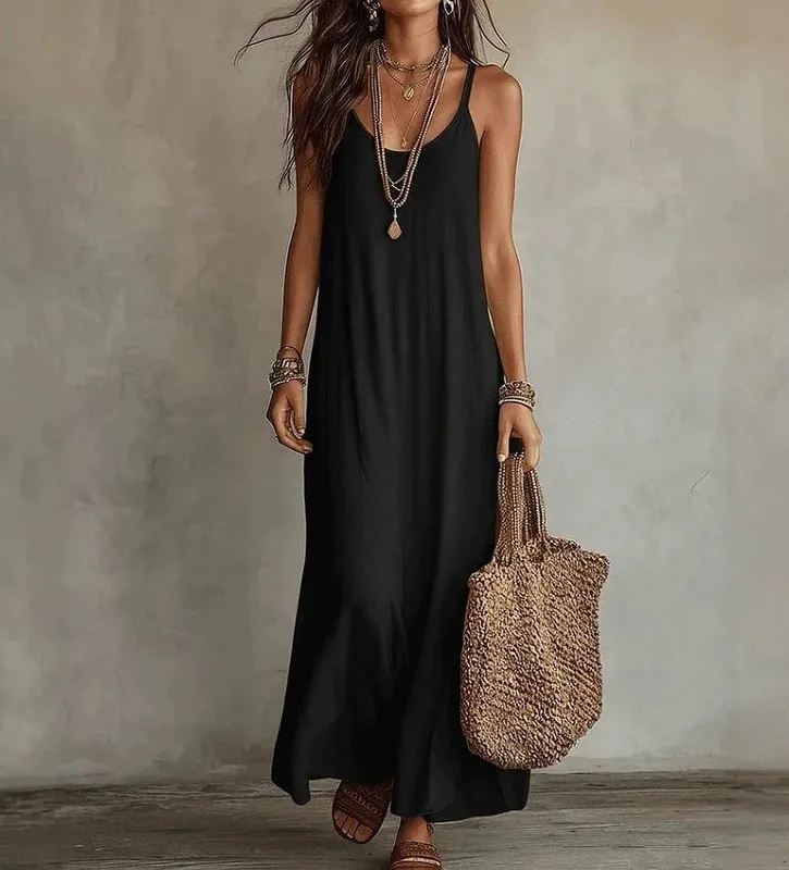 Backless Cami Dresses Summer Women Boho Dress Spaghetti Strap Sleeveless Casual Maxi Dress Long Sundress Holiday Beach Wear — image 7