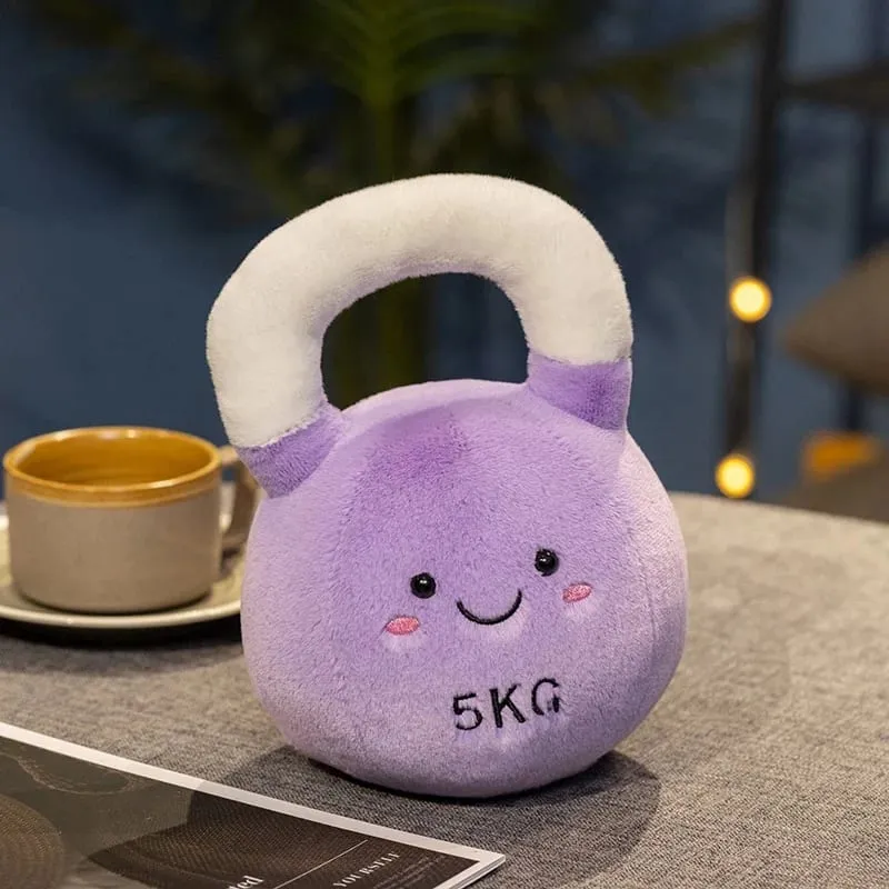 20/23ซม.น่ารักกาต้มน้ำ-Bell DumbbellหมอนPlushตุ๊กตายิ้มFaceฟิตเนสอุปกรณ์กีฬาPlushieตกแต่งบ้านผู้ชายของขวัญ