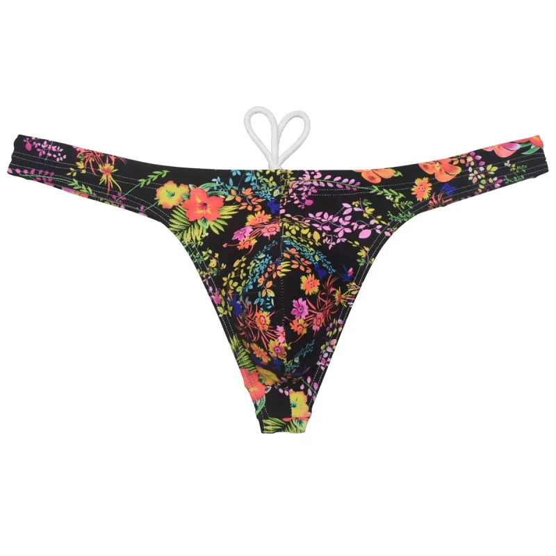 Sexy Swim Thong Men's Swimwear Bikini Briefs Drawstring Quick-dry Elastic Underwear Pouch Beach Tangas Surfing Poolside — image 8