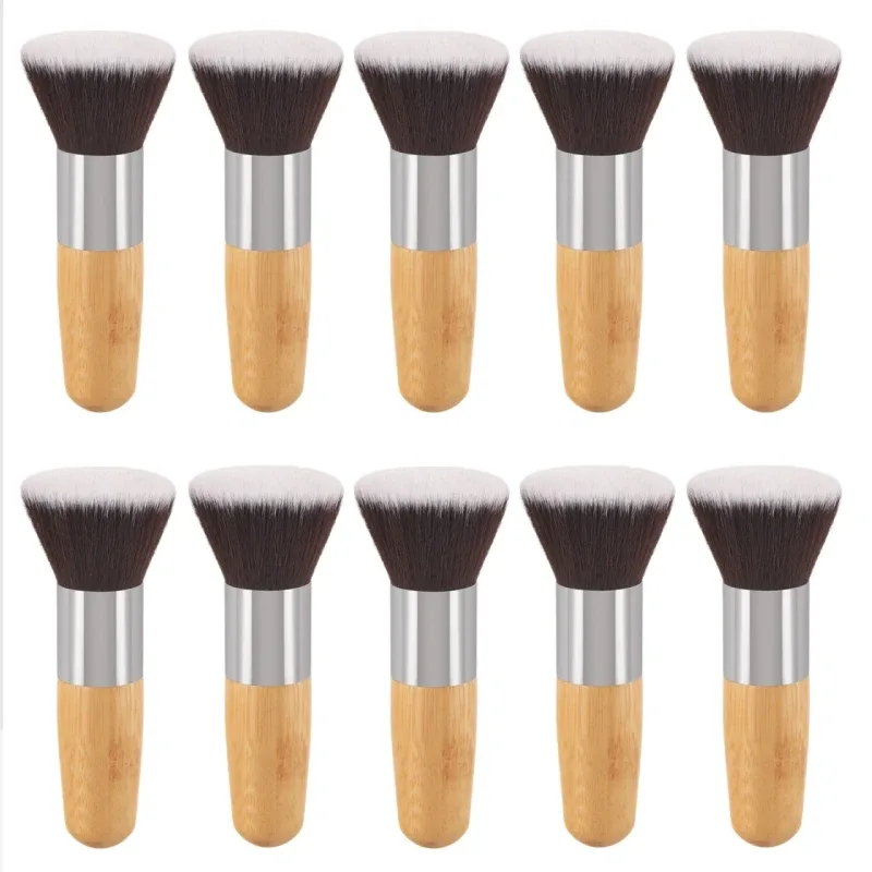 Bamboe handvat Foundation Brush Los poeder Make-up kwasten Blush Contour Vloeibare Foundation Cream Professionele gezichtsschoonheidstools — image 15