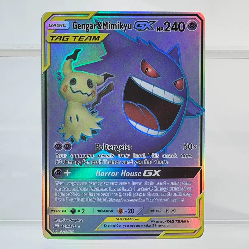PKMฟอยล์Proxyการ์ดGENGAR & MIMIKYU GX DARK GENGARงานอดิเรกคอลเลกชันเกมBattleที่ดีที่สุดของขวัญPTCGการ์ด — image 8