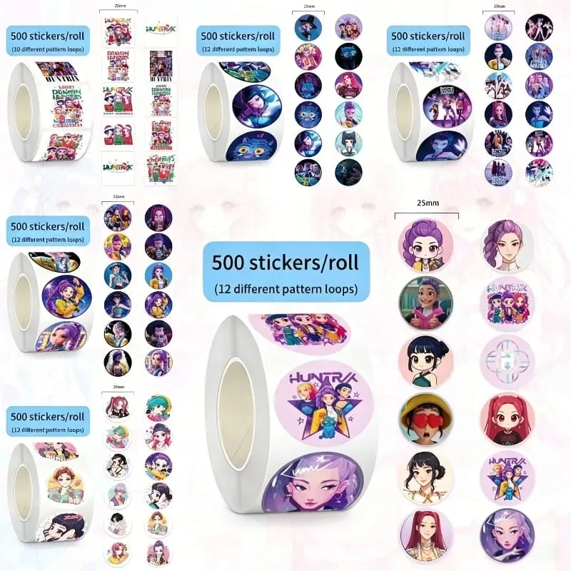 ใหม่ 500pcsRoll อะนิเมะยอดนิยม KPop สติกเกอร์ Tiger Theme DIY กันน้ำสำหรับสมุดภาพโทรศัพท์สเก็ตบอร์ดแล็ปท็อป Decor — image 1