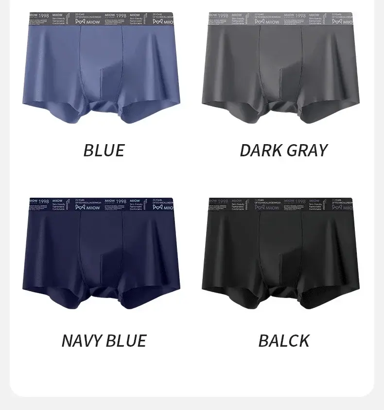 MiiOW 3Pcs Ice Silk Men Underwear Boxers Breathable Ultra-thin Mens Underpants Antibacterial Mens Panties Man Boxershorts Briefs — image 11
