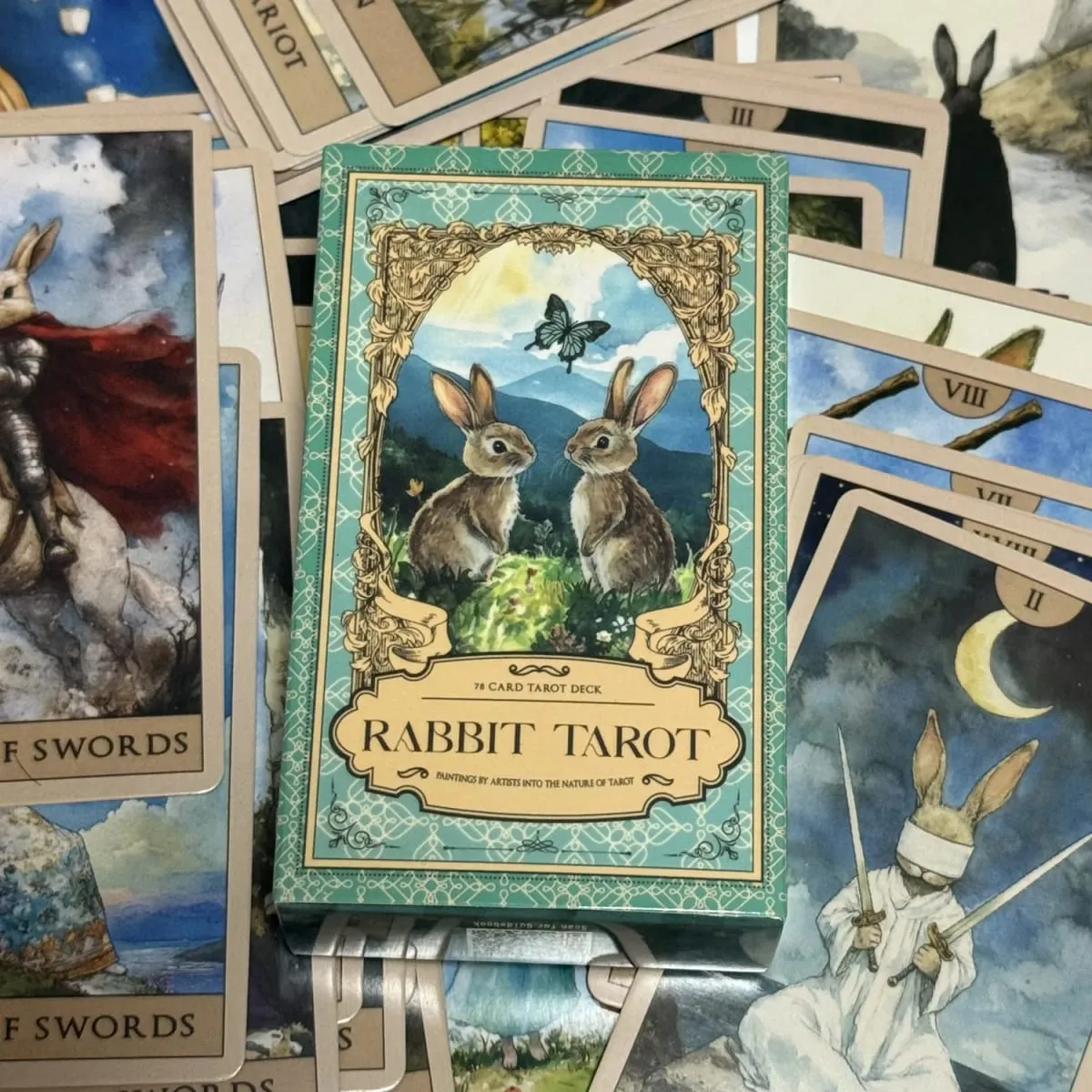 Rabbit Tarot Deck 78pcs Board Games English Watercolor Cards Cute Divination Cards — image 4