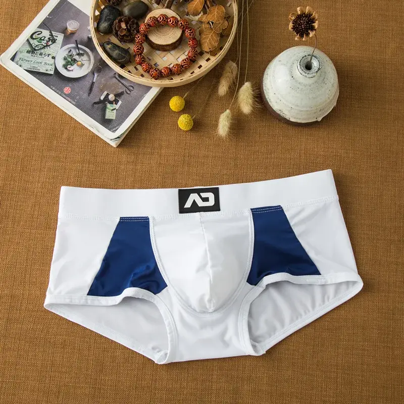 Ropa interior de seda de leche de ángulo plano para hombre, bóxers de talle bajo, cómodos y agradables para la piel, transpirables, suaves como la seda, de secado rápido — image 3