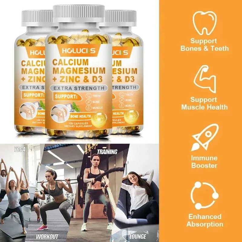 Gli integratori di supporto di calcio organico con magnesio, zinco e D3 rafforzano i denti ossei e il benessere dei nervi per la vita quotidiana — image 6