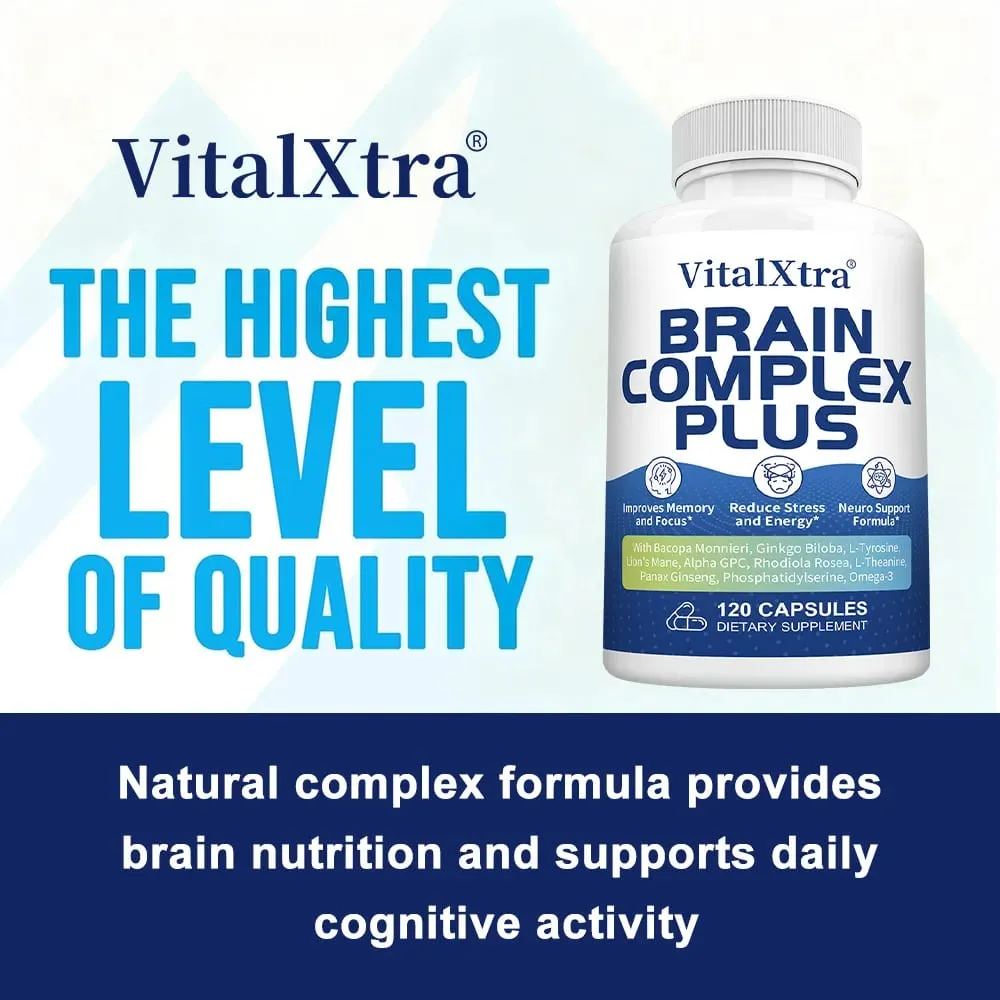 Hjernetilskud til hukommelse og fokus med Bacopa Monnieri Lion's Mane Ginkgo Biloba Mental klarhed og kognitiv støtte — image 4