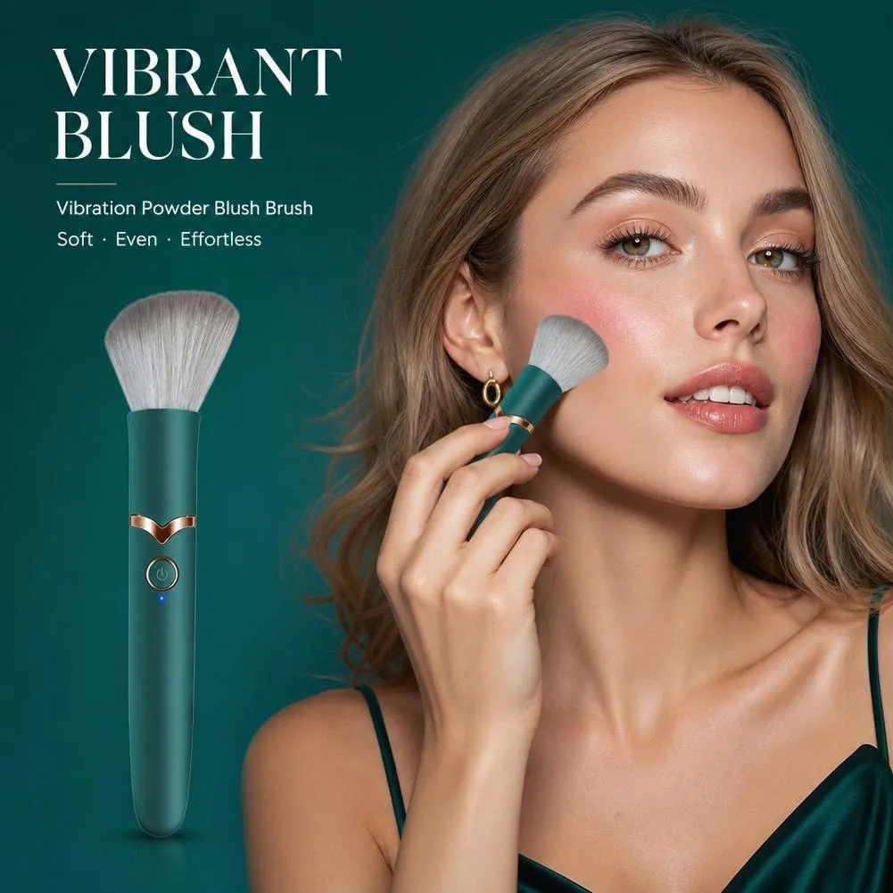 Elektryczny pędzel do makijażu Sonic wibrujący płynny podkład w proszku Narzędzie do mieszania różu Ergonomiczny akumulator USB Beauty Face Massage — image 3